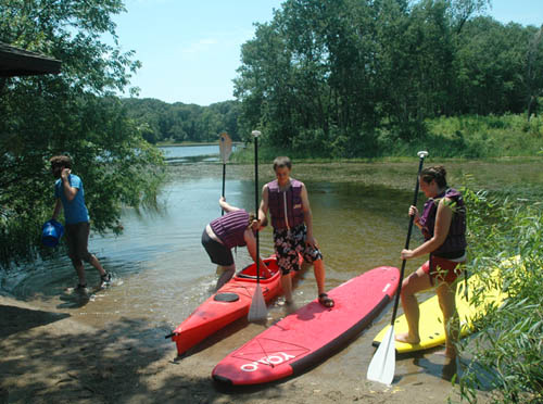 Paddleboards are available for rent in Lebanon Hills Regional Park. Paddleboards are available for rent in Lebanon Hills Regional Park