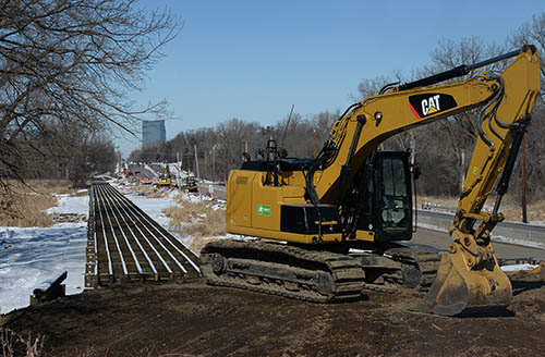 Construction site in the winter.