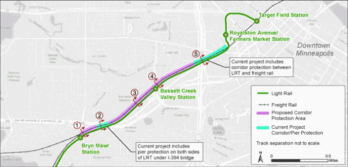 Map of corridor protection locations