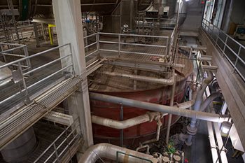 Inside the solids management building at the Metro Water Resource Recovery Facility.
